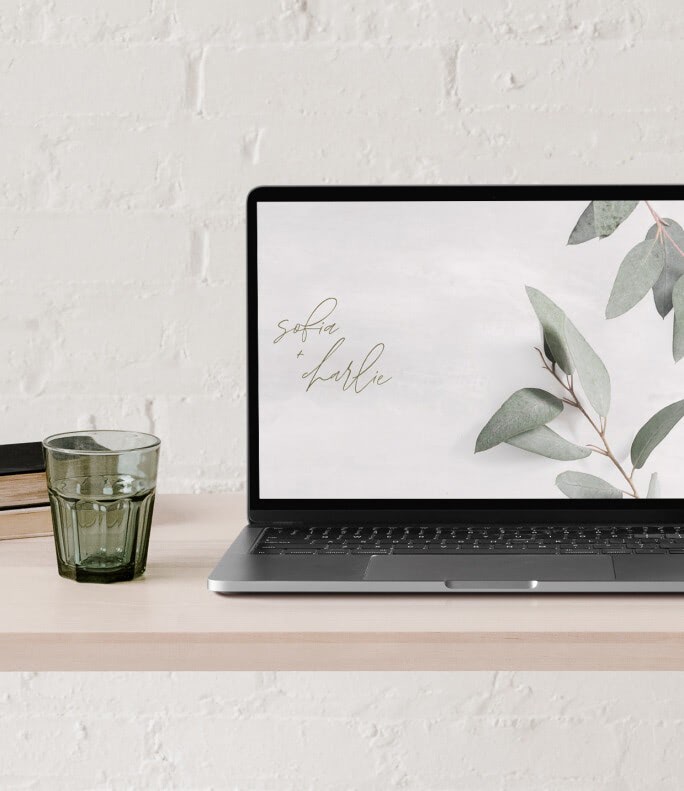 examples of wedding websites with texture and greens